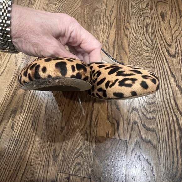 MARCHEZ VOUS Tan Leopard Pascale Calf-Hair Flat Size 9 - Picture 3 of 6